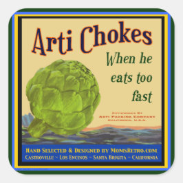 Artichoke Vintag Crate Art Sticker