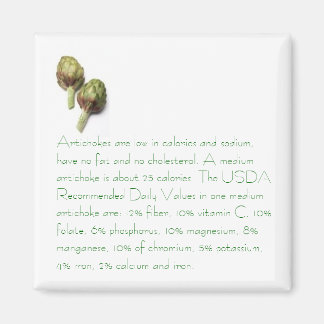 Artichokes mit Nährwertinformationen Magnet