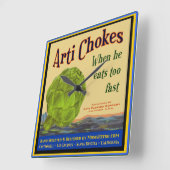 Artichokes Retro Kitchenuhr Quadratische Wanduhr (Winkel)