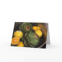 Artichokes & Rezept auf geklappte Grußkarte