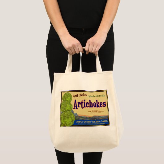 Artichokes Vintag Crate Art Leinwand Tasche (Vorderseite (Produkt))