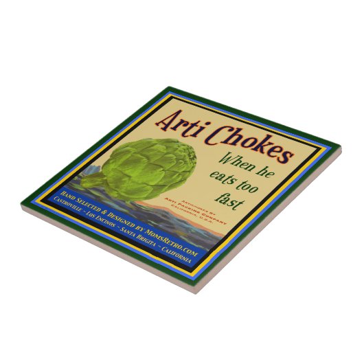 Artichokes Vintag Crate Art Tile Fliese (Seite)