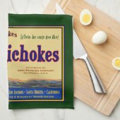 Artichokes Vintag Crate Kunst, Küche Handtuch (Viertel Falte)