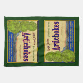 Artichokes Vintag Crate Kunst, Küche Handtuch (Horizontal)