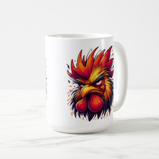"Artie Angry Rooster" Mug Kaffeetasse (VorderseiteRechts)