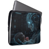 "Artificial Grace" - Futuristic Robot and Baby Laptopschutzhülle (Vorne Rechts)