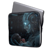 "Artificial Grace" - Futuristic Robot and Baby Laptopschutzhülle (Vorderseite Links)