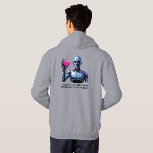 Artificially Intelligent Emotionally Unavailable  Hoodie (Schwarz voll)