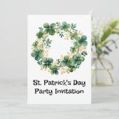 Artiful Green Watercolor Clover Weath (Stehend Vorderseite)