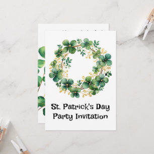Artiful Green Watercolor Clover Weath