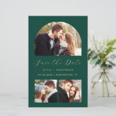 Artikel 4 Fotos Smaragdgrün Save the Date (Stehend Vorderseite)