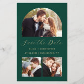 Artikel 4 Fotos Smaragdgrün Save the Date (Vorderseite)