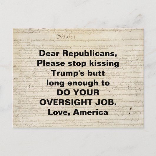 Artikel I Verfassungs-Kongress tun Ihre Aufgabe Postkarte (Vorderseite)