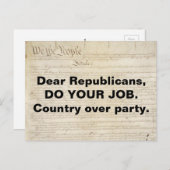 Artikel I Verfassungs-Kongress tun Ihre Aufgabe Postkarte (Vorne/Hinten)