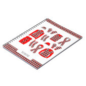 Artikel mit roter Raute Muster Foto-Notebook Notizblock (Linke Seite)