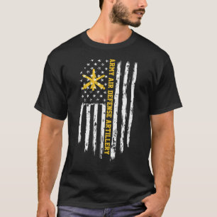 Artillerie-amerikanische Flagge der Armee T-Shirt