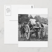Artillerie aus dem zivilen Krieg, 1860er Postkarte (Vorne/Hinten)