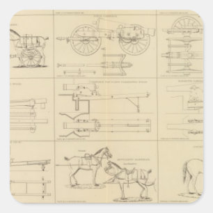 Artillerie, Speicher, usw. Quadratischer Aufkleber