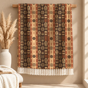 Artisan-Afrika-Erbe-Motive Terrakotta-Decke Fleecedecke
