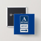 Artisan Artist Studio Signieren Directmailing Button (Vorne & Hinten)