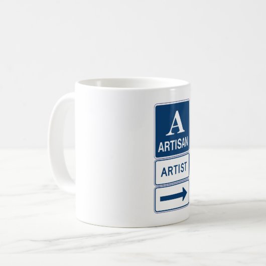 Artisan Artist Studio Signieren Directmailing Kaffeetasse (Vorderseite Links)
