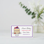 Artisan Bakery | Handgezogener Fruchtkuchen Visitenkarte (Stehend Vorderseite)