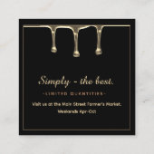 Artisan Black and Gold Maple Syrup Quadratische Visitenkarte (Rückseite)