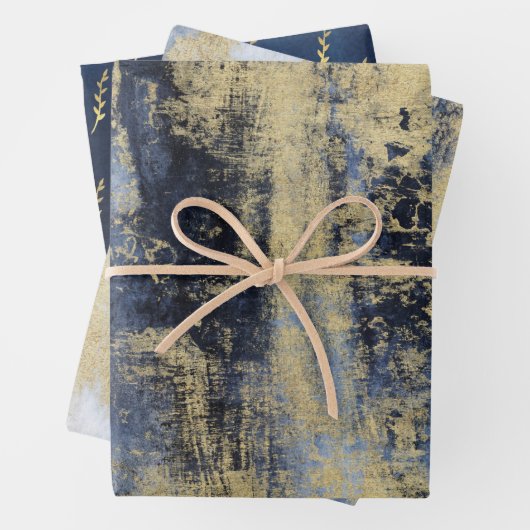 Artisan Blue & Gold bemalt Geschenkpapier Set (Beispiel)