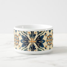 Artisan Blue und Gold Floral Motif