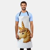 Artisan Braided Bread Unicorn Head Sculpture Schürze (Getragen)