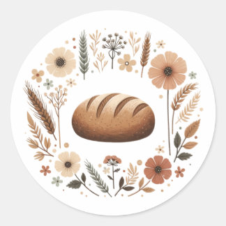Artisan-Brot-Bäckerei-Etikett | Cottagecore-Brot Runder Aufkleber