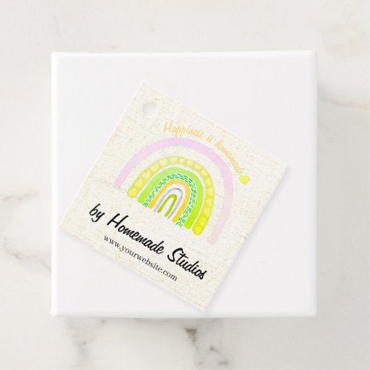 Artisan Canvas Rainbow 'Happiness is Homemade'  Geschenkanhänger (Beispiel)