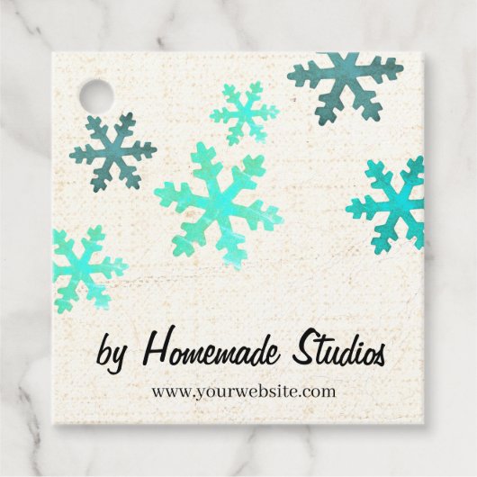Artisan Canvas Snowflake Happiness Geschenkanhänger (Vorderseite)