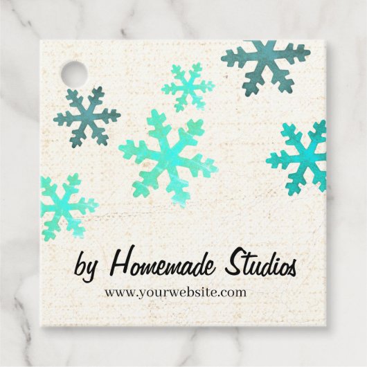 Artisan Canvas Snowflake Happiness Geschenkanhänger (Vorderseite)