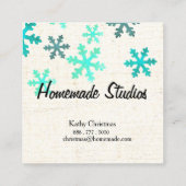 Artisan Canvas Snowflake Happiness Quadratische Visitenkarte (Rückseite)