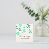 Artisan Canvas Snowflake Happiness Quadratische Visitenkarte (Stehend Vorderseite)