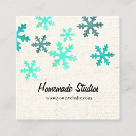 Artisan Canvas Snowflake Happiness Quadratische Visitenkarte