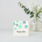 Artisan Canvas Snowflake Happiness Quadratische Visitenkarte (Stehend Vorderseite)