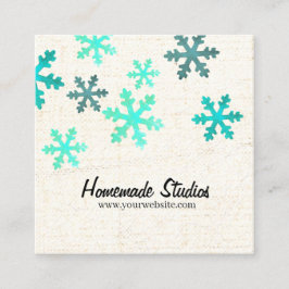 Artisan Canvas Snowflake Happiness Quadratische Visitenkarte