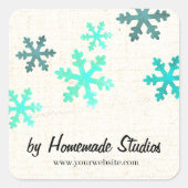 Artisan Canvas Snowflake Happiness Quadratischer Aufkleber (Vorderseite)