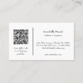 Artisan Carpentry Simple Modern QR Code Visitenkarte (Rückseite)