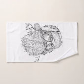 Artisan Christmas: Hand-Drawn Stippled Santa Portr Handtuch (Handtuch)