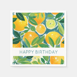 Artisan Citrus Fruit Lemon Orange Lime Colorful Serviette