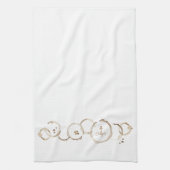 Artisan Coffee Rings NAME Brown White Kitchen Fun Geschirrtuch (Vertikal)