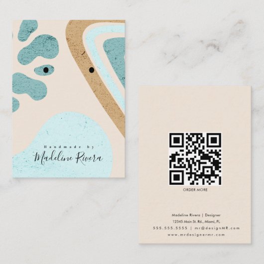 Artisan Earring Display Card für abstrakte Formen Telefonnummerkarte (Vorne/Hinten)