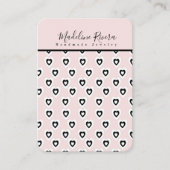 Artisan Earring Display Cards mit schwarzen Herzen Telefonnummerkarte (Vorderseite)