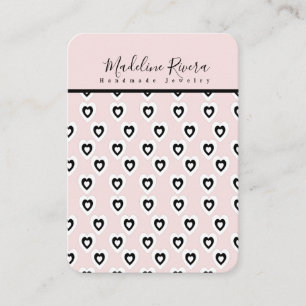 Artisan Earring Display Cards mit schwarzen Herzen Telefonnummerkarte