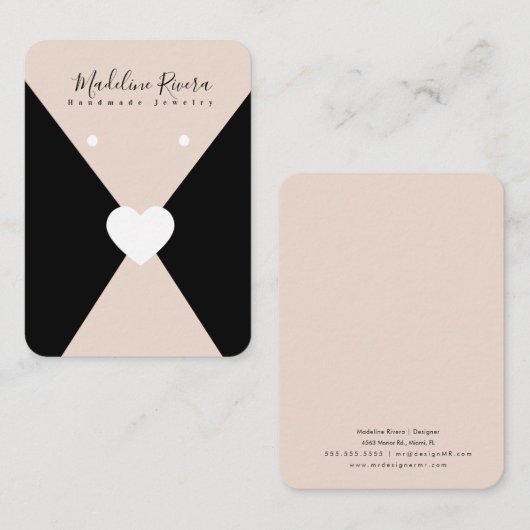 Artisan Earring Display Cards Telefonnummerkarte (Vorne/Hinten)