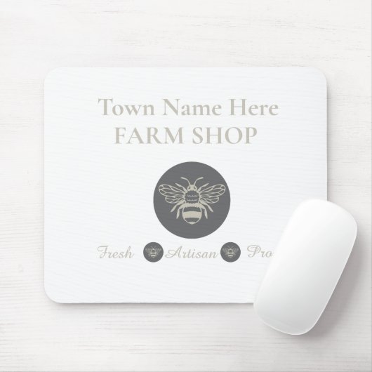 Artisan-Farm-Shop- oder Bauernmarkt-Bienen-Logo Mousepad (Mit Mouse)