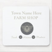 Artisan-Farm-Shop- oder Bauernmarkt-Bienen-Logo Mousepad (Vorne)